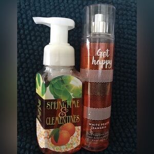 Bath & Body Works GET HAPPY Mist Spray and SPRINGTIME & CLEMENTINES Foaming Soap